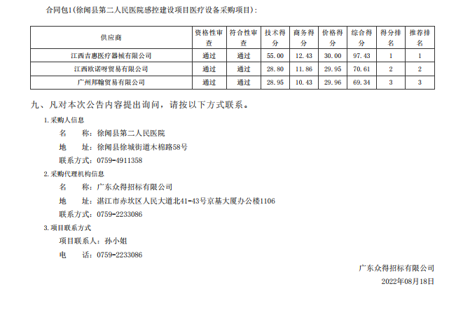 徐聞縣第二人民醫(yī)院感控建設(shè)項(xiàng)目醫(yī)療設(shè)備采購(gòu)項(xiàng)目【項(xiàng)目編號(hào)：ZDZJ22- Z21104】中標(biāo)公告(圖3)